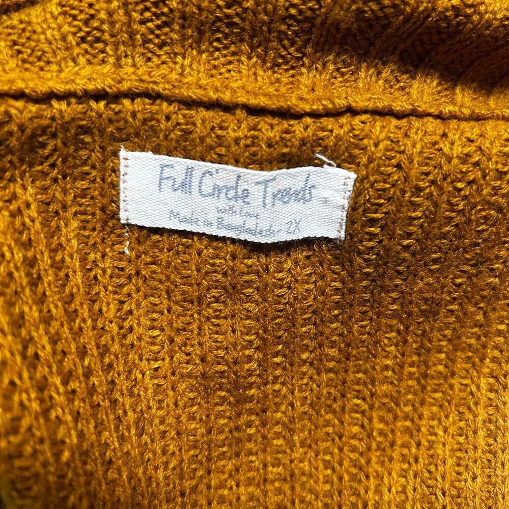 Full Circle Trends Mustard Yellow Distressed Cold Shoulder Sweater Womens 2X - Picture 8 of 10